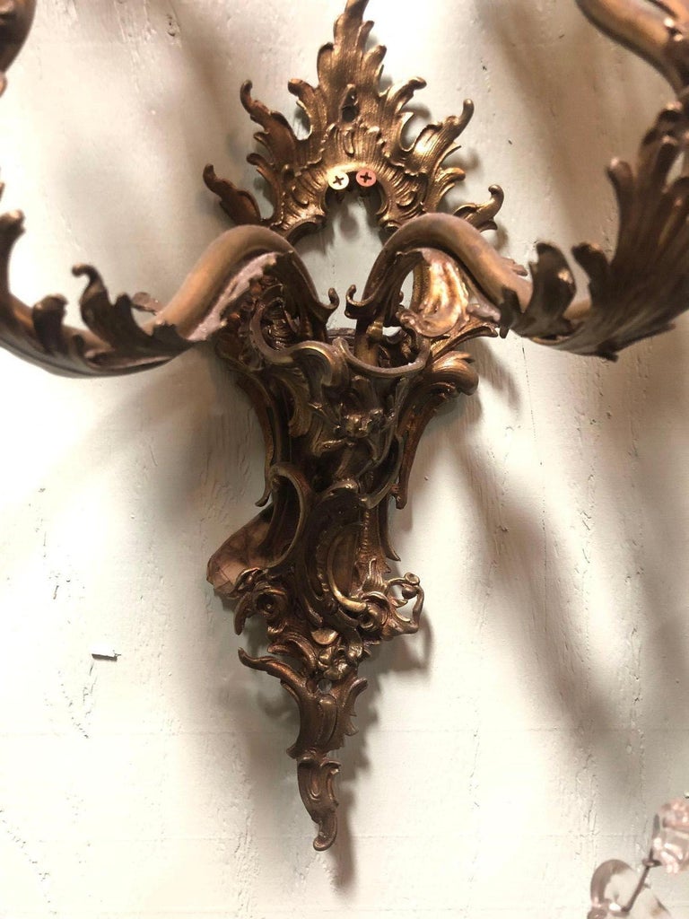 Italian Baroque Candelabra Style Wall Sconce, Pair