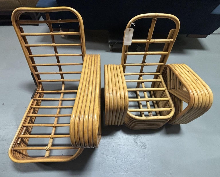 Restored Vintage Paul Frankl Pretzel Rattan Children's Lounge Chair