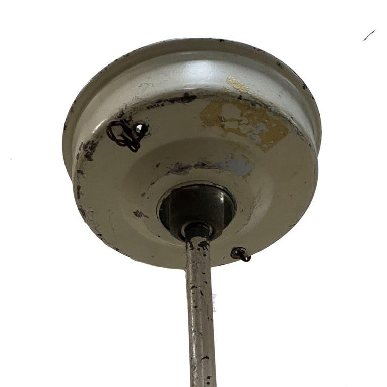 Mid-Century "Saturn" Ceiling Steel 15" Pendant by Kurt Versen, 6 Available