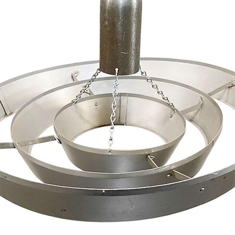 Mid-Century "Saturn" Ceiling Aluminum 19" Pendant by Kurt Versen, 16 Available