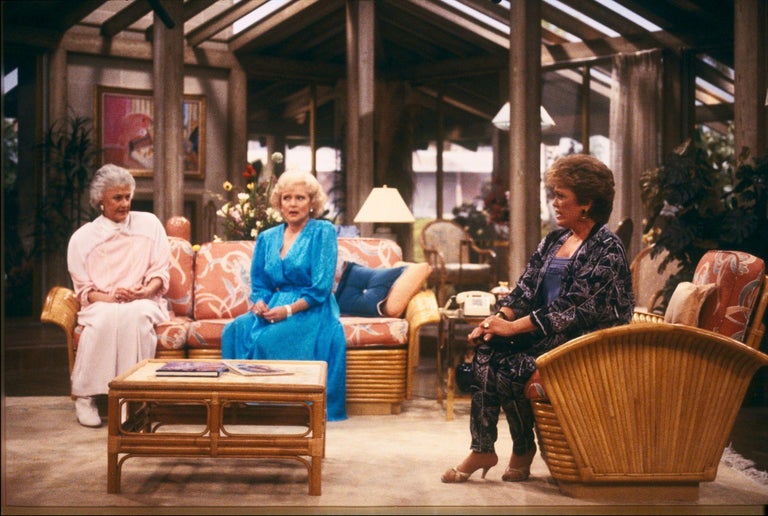 Restored "Golden Girls" Art Deco Rattan "Fan Arm" Three-Seat Sofa