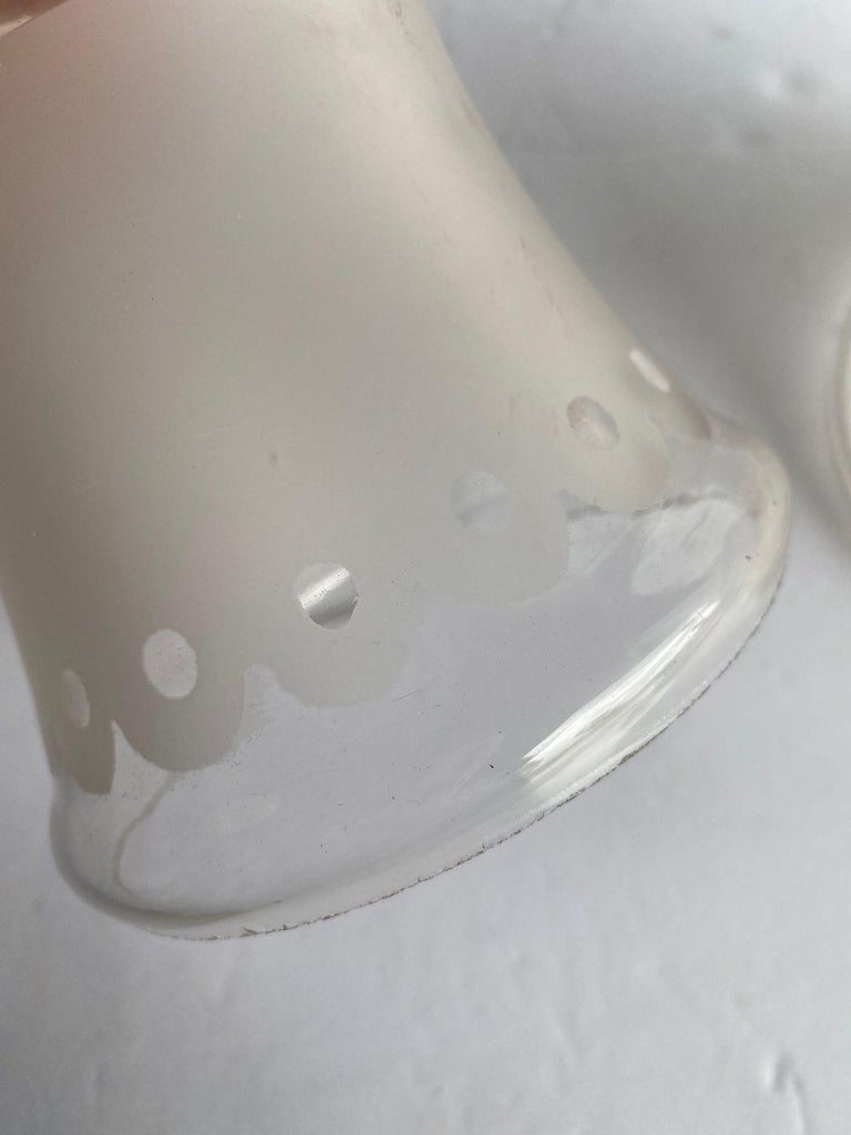 2 " Victorian Style Frosted Laced Hand Blown Glass Shades Six Available