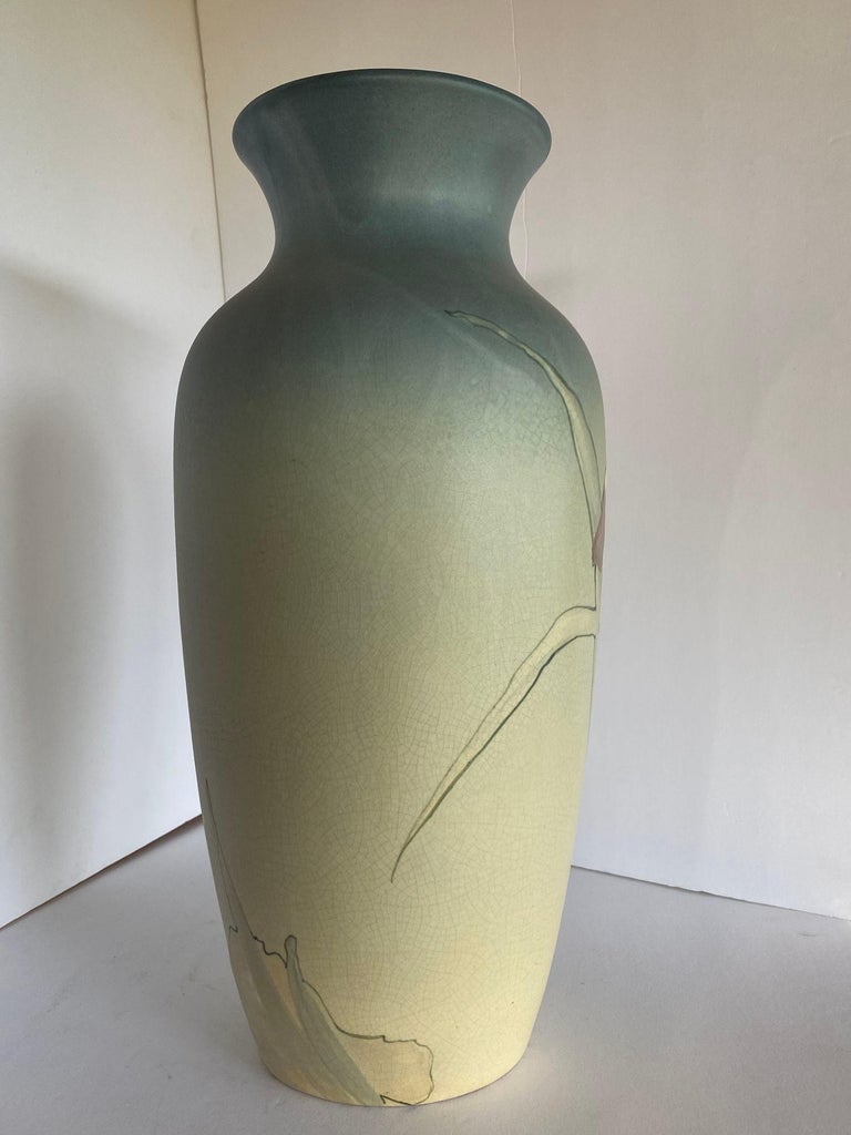 Art Nouveau Hand-Painted Art Pottery Vase by Weller Pottery