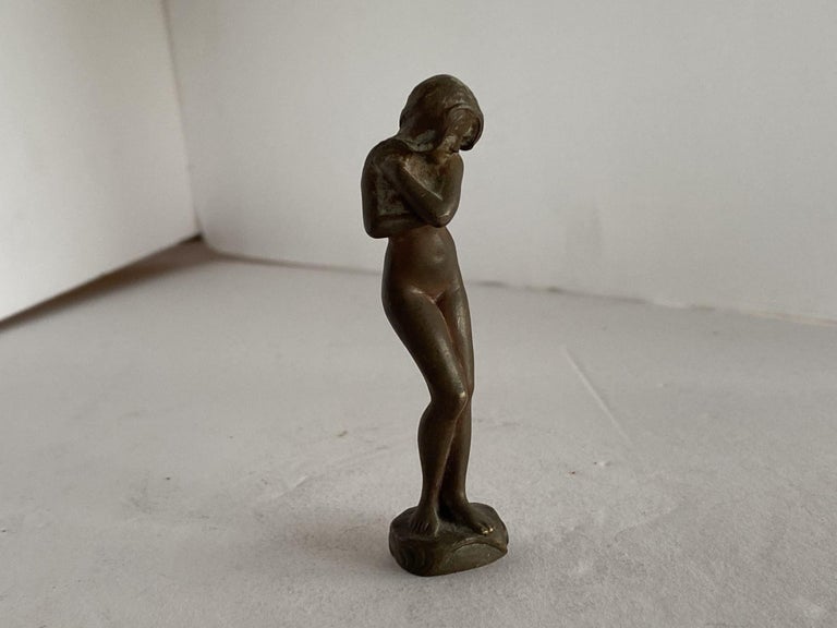 Bronze Shy Nude Women Art Nouveau Letter Wax Seal Stamp