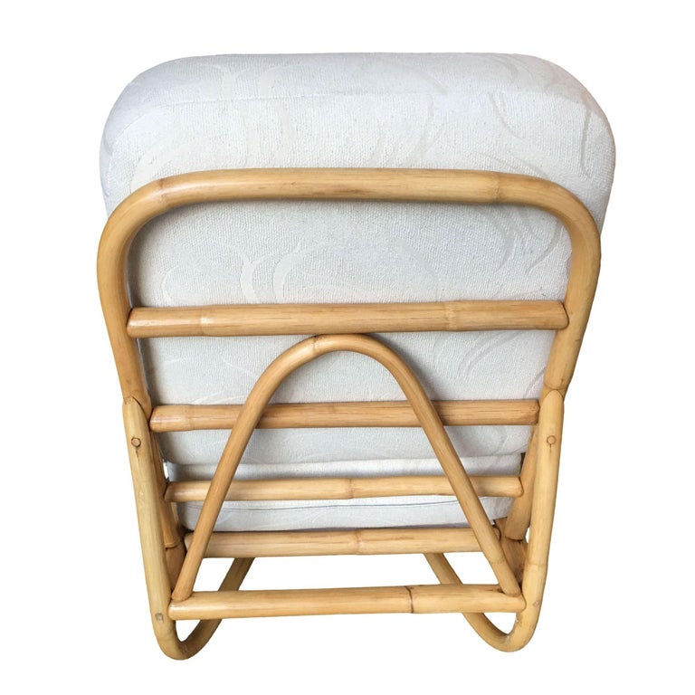 Restored Floating Rattan Lounge Chair in the Style of Paul Frankl