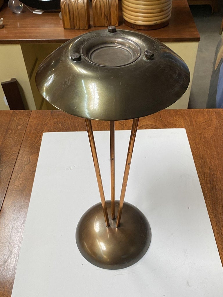 High Style Machine Age Bronze and Copper Art Deco Ashtray