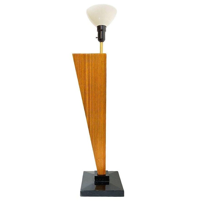Mid-century Sculptural Combed Wood Floor Lamp in the Style of Paul Frankl