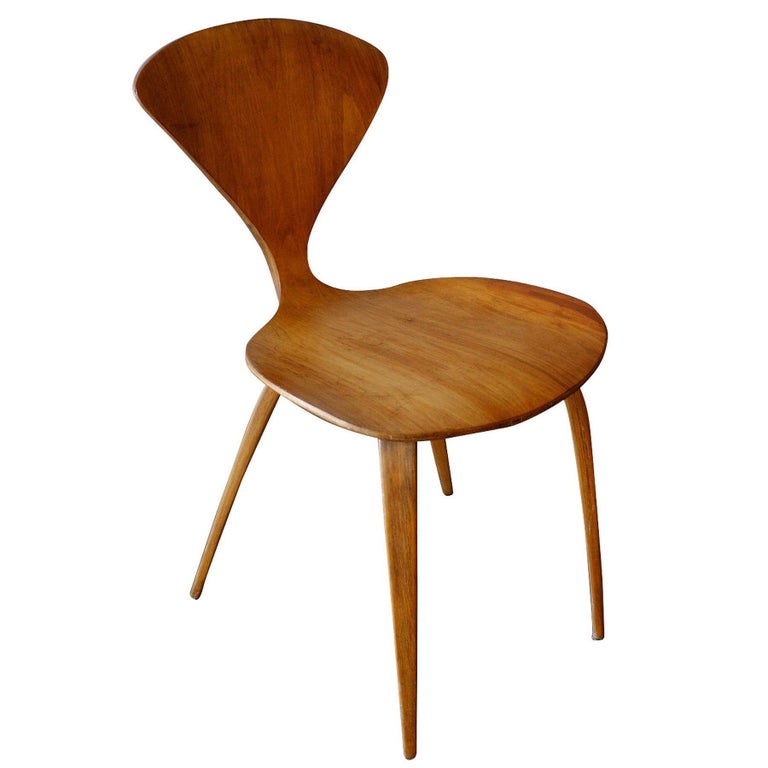 MCM Sculptural Bent Walnut Dining Chairs by Norman Cherner for Plycraft Set of 4