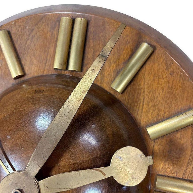 Early Mid-century "Plaza" E931-003 Wall Clock in Walnut by Seth Thomas