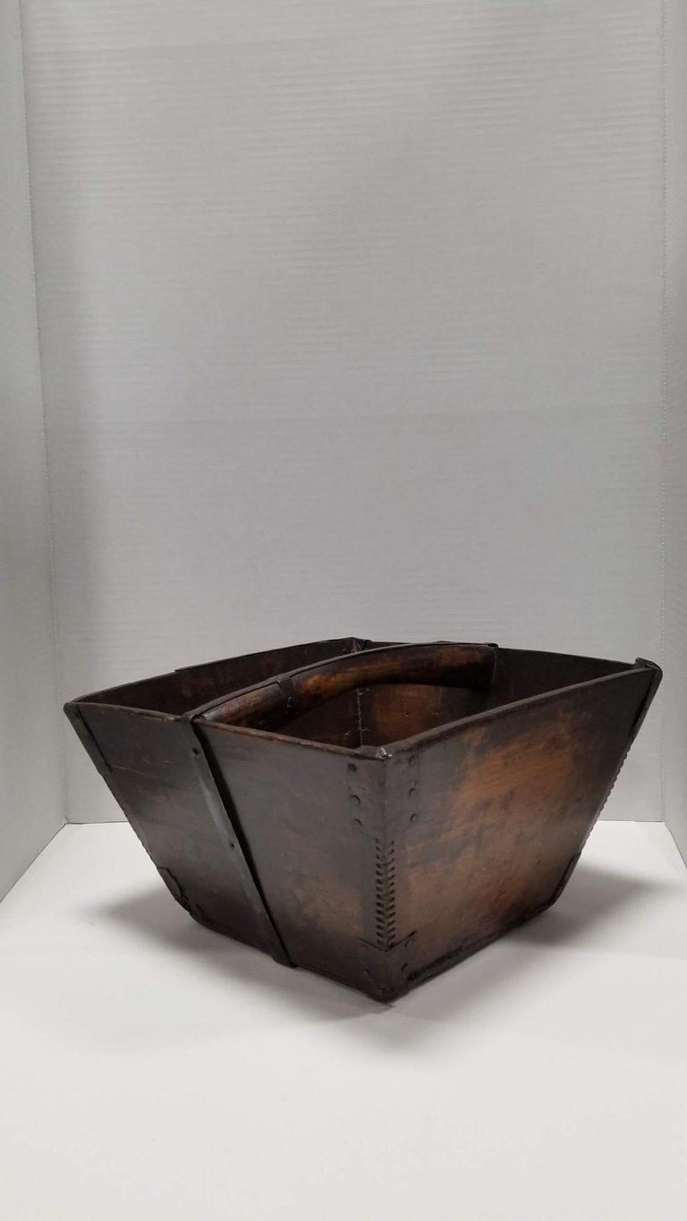 19th Century Wood Rice Container