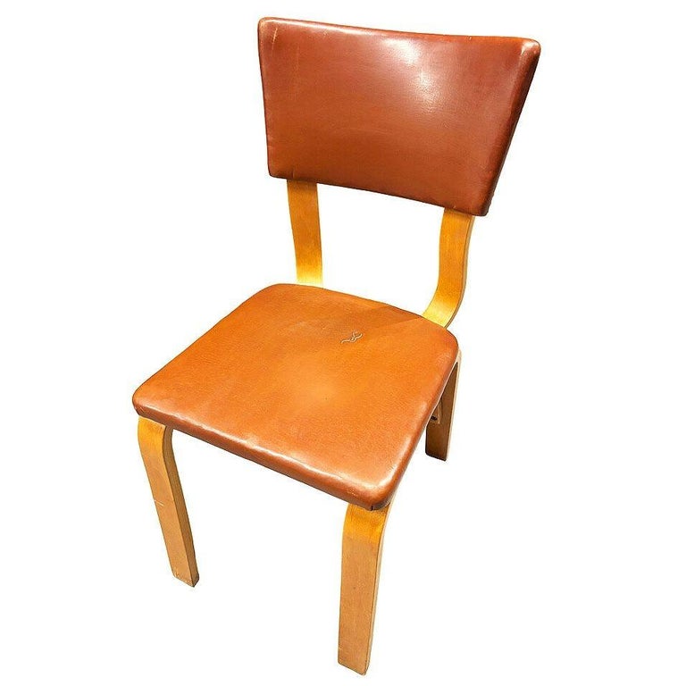 Pair of Mid-Century Modern Bentwood Side Chairs w/ Nailhead Back by Thonet