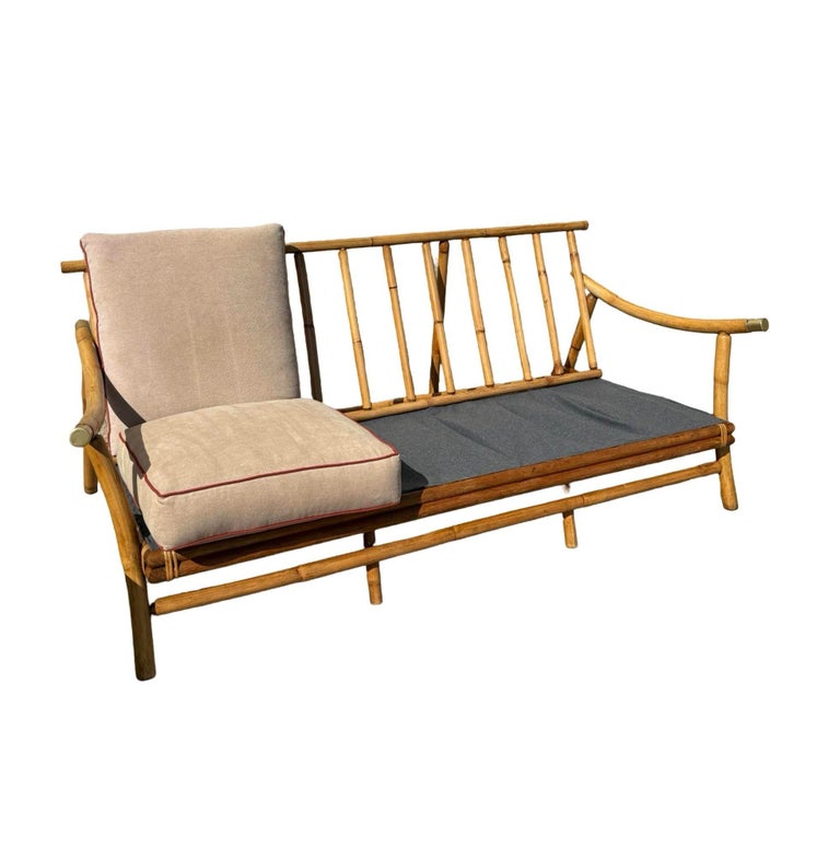 Restored Rattan Sofa & Chair Livingroom Set by John Wisner for Ficks Reed