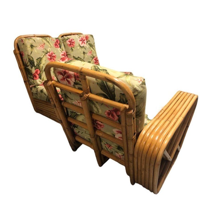 Restored Rattan Six Strand Square Pretzel Sofa