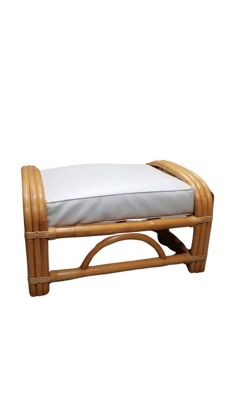 Restored Mid-Century Frankl Style Rattan Three-Strand Full Pretzel Livingroom Se