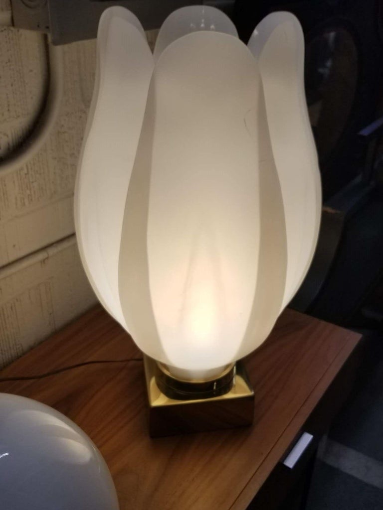 Oversized Acrylic Tulip Lamp in the style of Roger Rougier