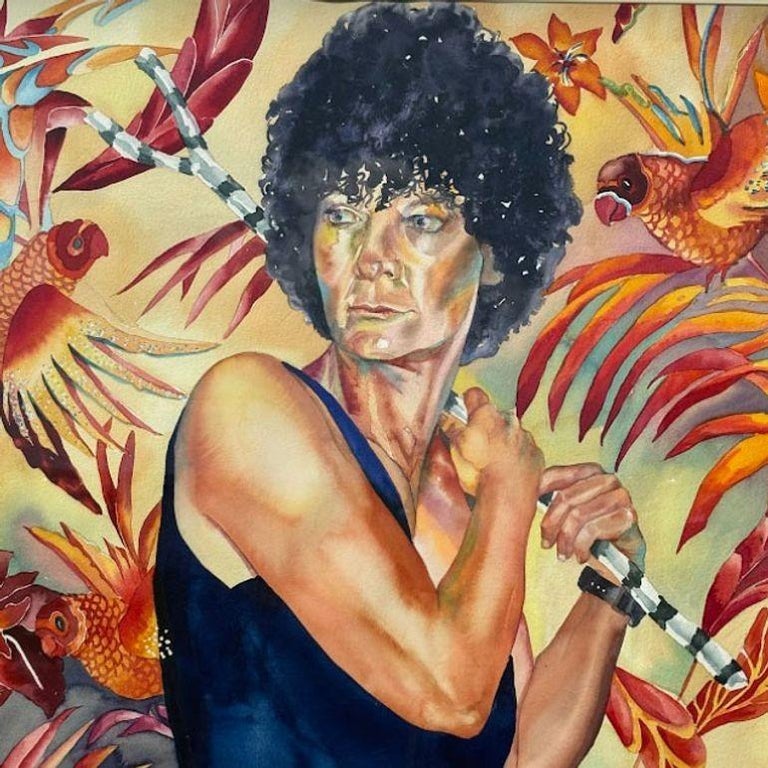Original Watercolor on Paper Portrait Painting by Edee Joppich