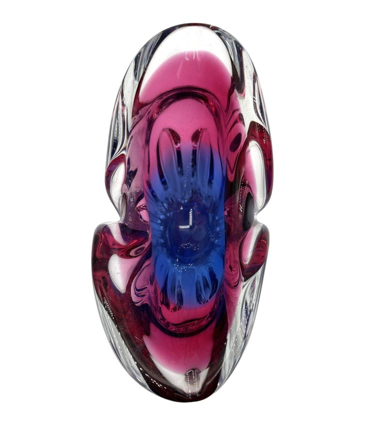 Mid-Century Art Glass Bowl Attributed to Josef Hospodka Czechoslovakia