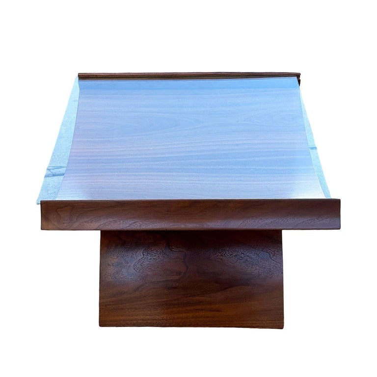 Mid-Century Molded Sculptural Bentwood Hourglass Side Drink Table w/ Glass Top