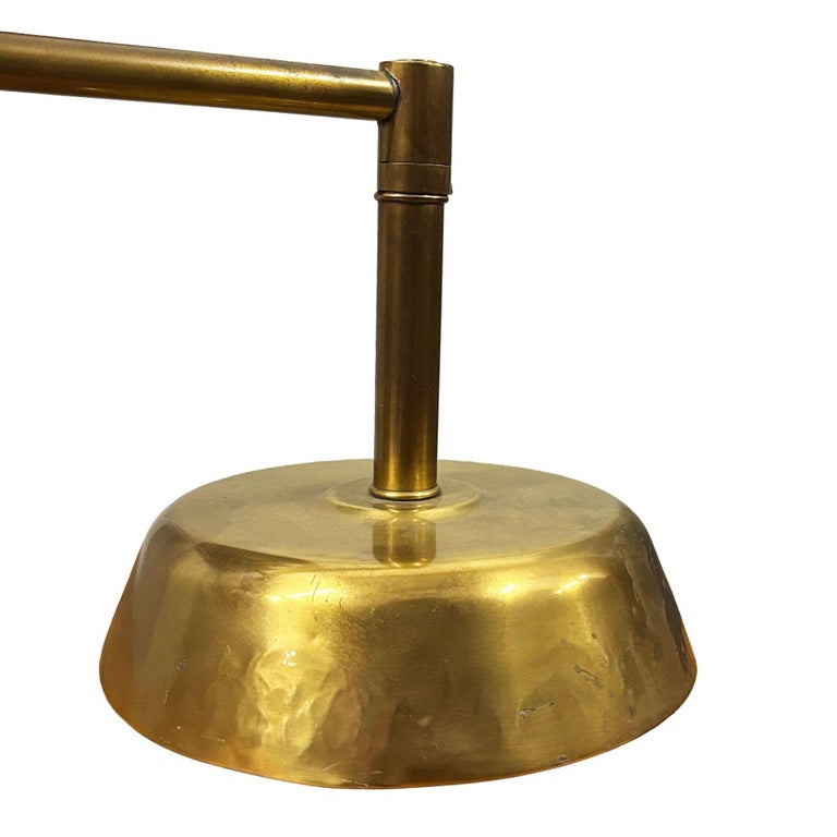 Art Deco Copper & Brass Machine Age Swing-Arm Reading Table Lamp