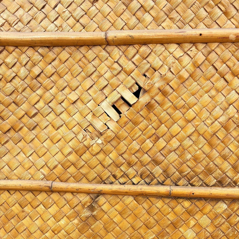 Art Deco 9' Foot X 6' Foot Rattan & Woven Wicker Wall Divider Screen