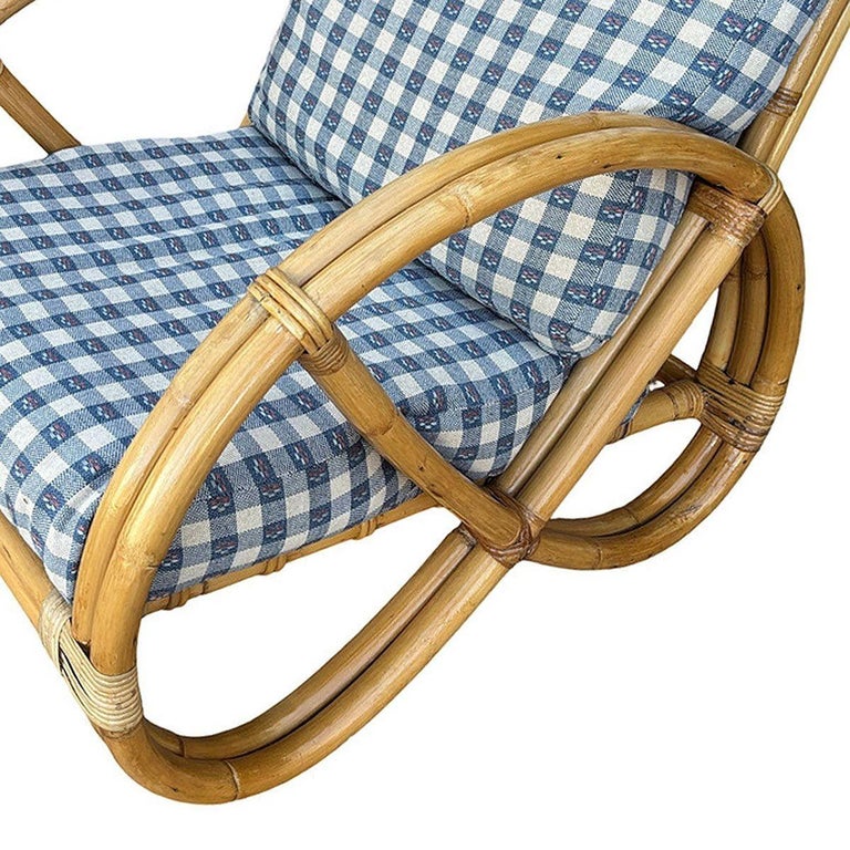 Restored Mid-century Double Strand Full Round Rattan Lounge Chair