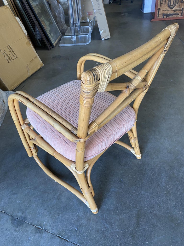 Rattan 2-Strand X-Back Lounge Chair with Streamline Speed Arms