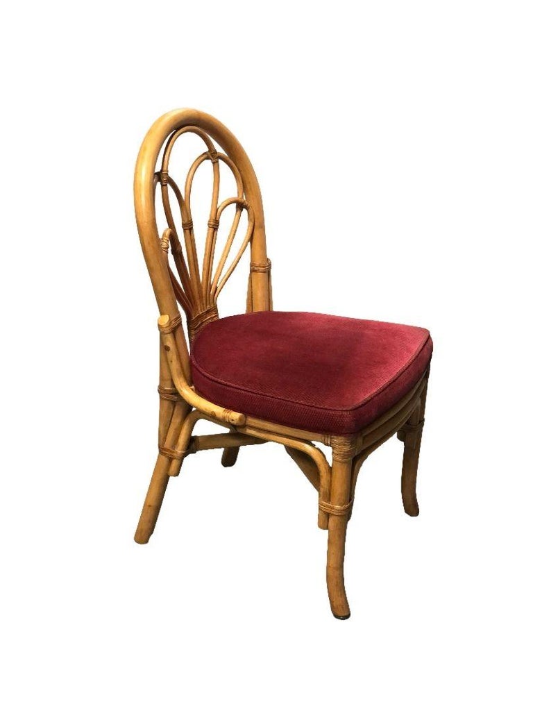 Restored Rattan Petal Fan Back Dining Chairs Set of 10