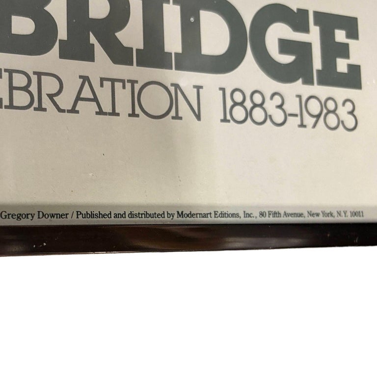 1983 "The Brooklyn Bridge" Watercolor Lithograph Poster by David Lingwood Framed