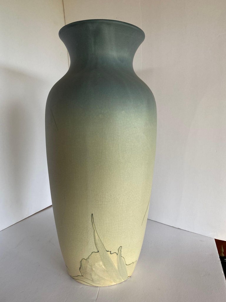 Art Nouveau Hand-Painted Art Pottery Vase by Weller Pottery