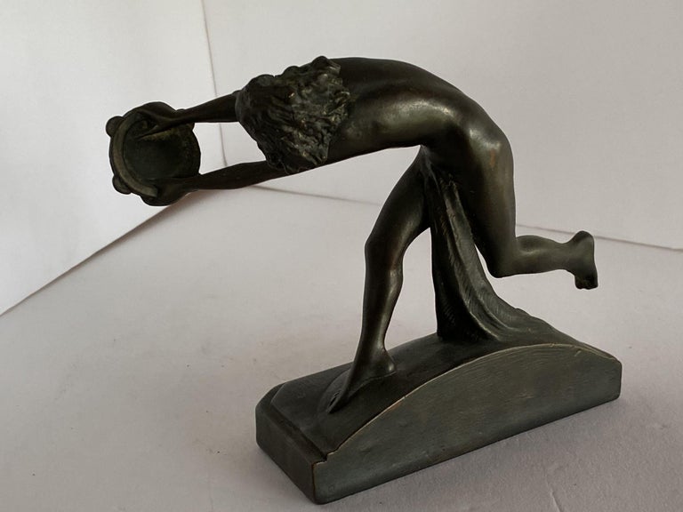Art Nouveau Nude Female Nymph Cast Bronze Bookends, Pair