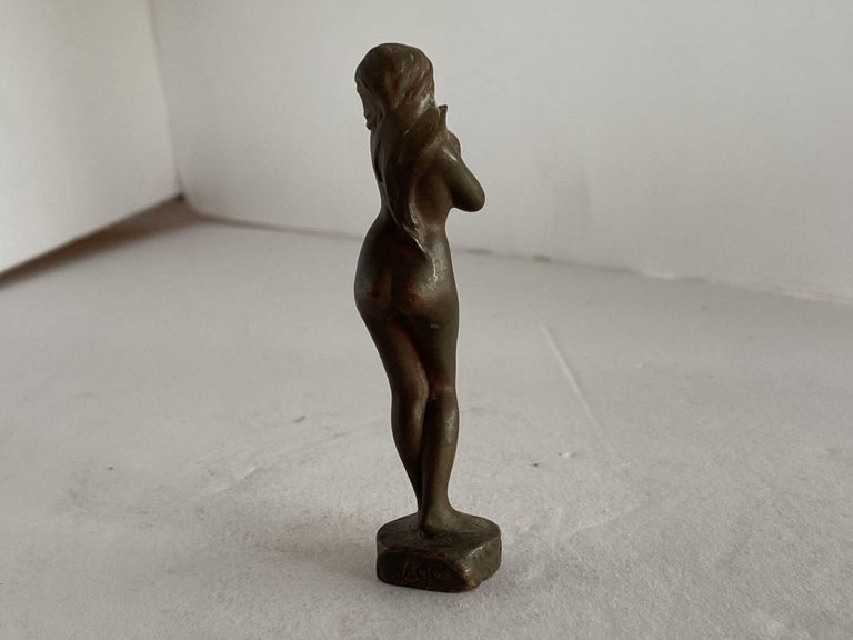 Bronze Shy Nude Women Art Nouveau Letter Wax Seal Stamp