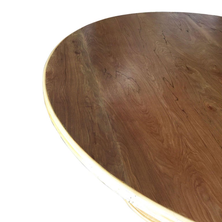 Bentwood Rattan and Oak Round Pedestal Dining Table
