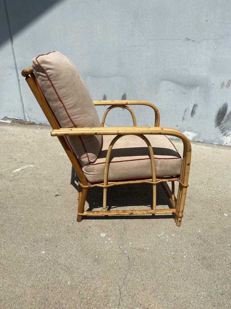Restored "1949er" Rattan Lounge Chair & Sofa Livingroom Set
