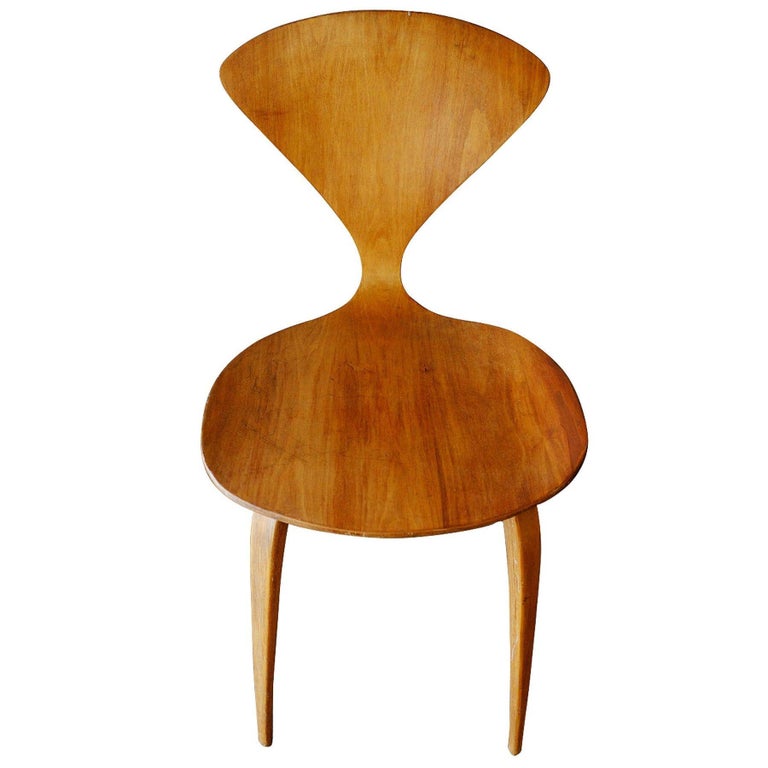 MCM Sculptural Bent Walnut Dining Chairs by Norman Cherner for Plycraft Set of 4