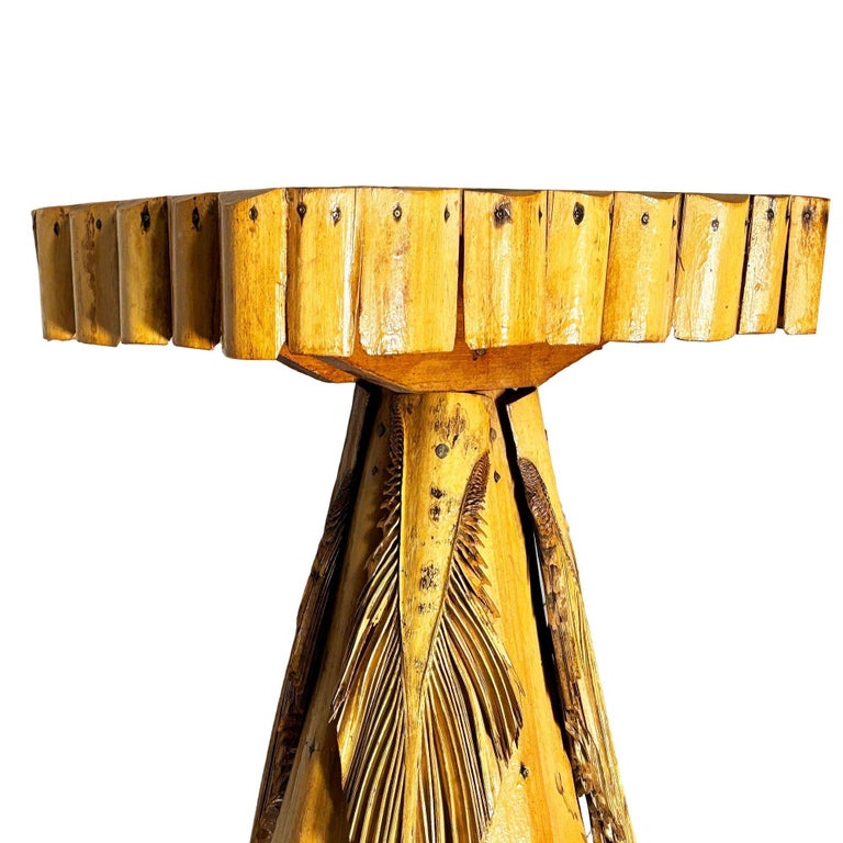 Restored MCM Hawaiian Split Bamboo Side Drinks Table w/ Koa Wood Top