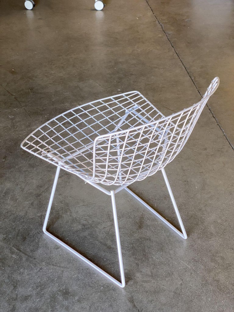 White Wire Side Chair by Harry Bertoia for Knoll, Pair Circa 1952