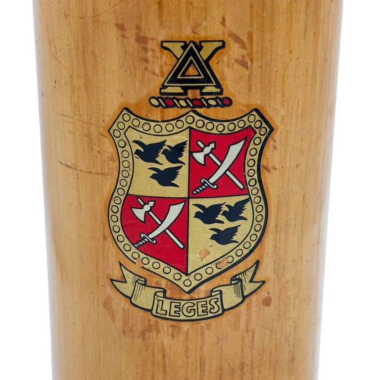 1930 Art Deco Pink Flamingo Delta Chi Leges Fraternity Bamboo Vase