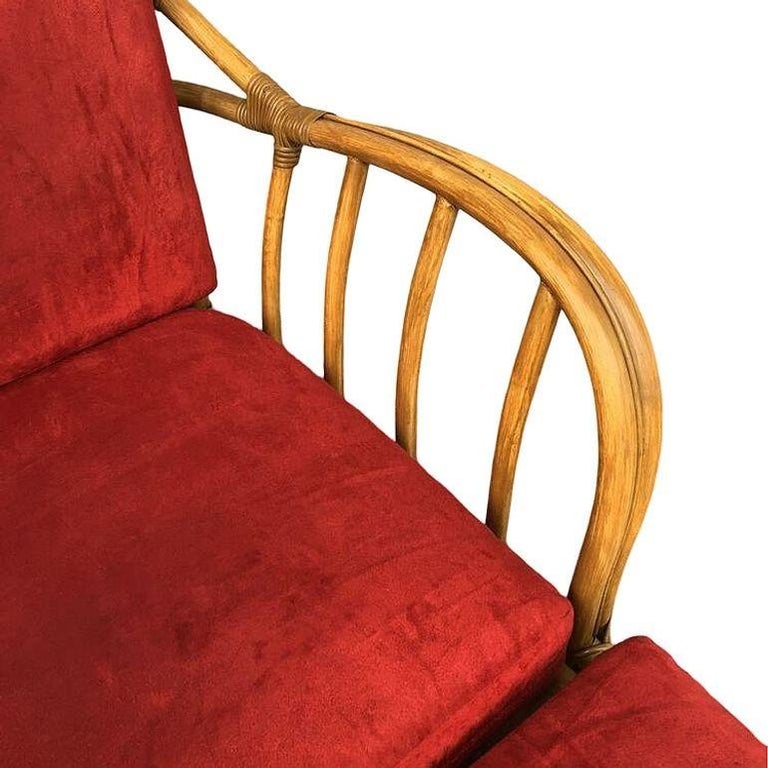 Rare Paul Frankl Styled Faux Rattan Outdoor/Patio Chaise Lounge Chair, Pair