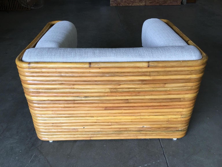 Restored Rare Full Stacked Rattan Lowboy Lounge Chair