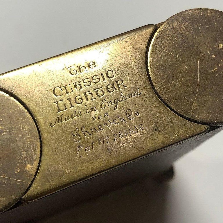 "The Classic Lighter" Brass& Leather Jumbo Tabletop Lighter