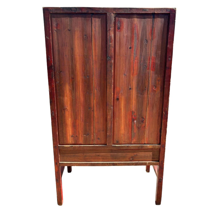 Qing Dynasty Hand Painted & Lacquered Gilt Armoire Cabinet, China