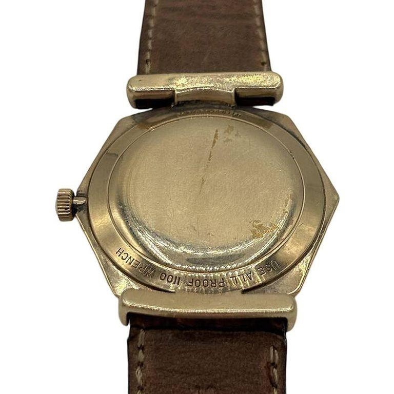 Longines 10K Gold-Filled Hexagonal Case Manual Watch w/ Crocodile Leather Band