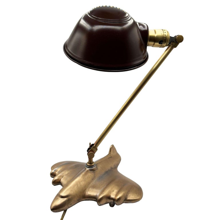 Rare 1987 Brass-tone Art Deco Style DC-3 Airplane Table Lamp, by Sarsaparilla