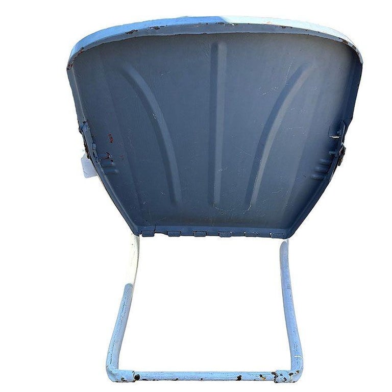 Mid-century Steel Flat Iron Springer Patio Outdoor Lounge Chair, Pair