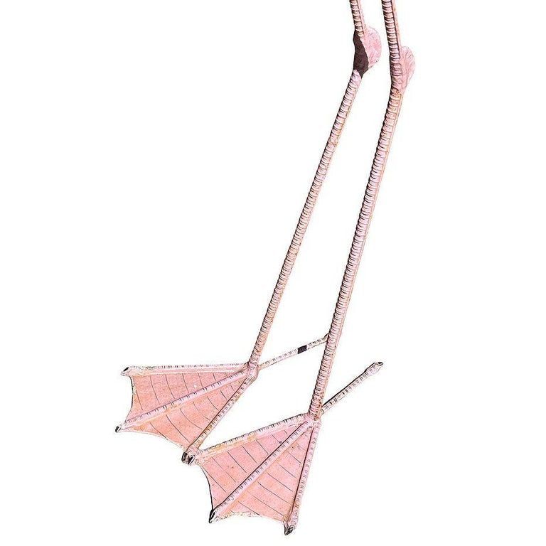 Life-Size Handmade Paper Mache Pink Flamingo Sculpture Signed Sergio Bustamante