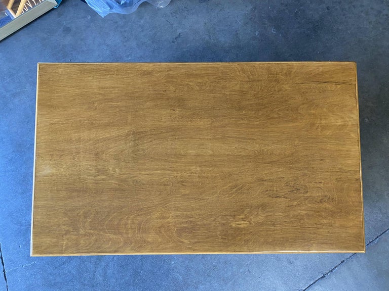 Large Rectangle Rattan Coffee Table with Diamond Link Side