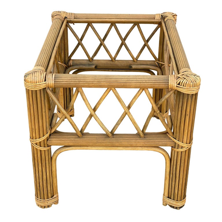 Art Deco "President" Stick Reed Rattan Coffee & Side Table set