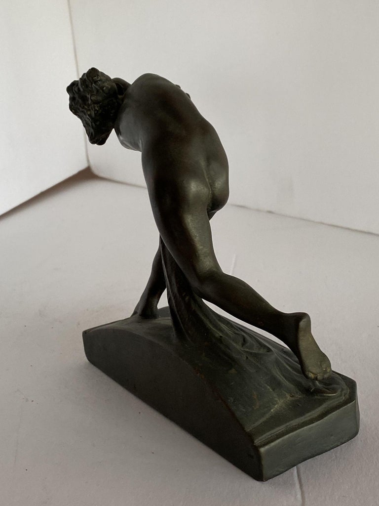 Art Nouveau Nude Female Nymph Cast Bronze Bookends, Pair