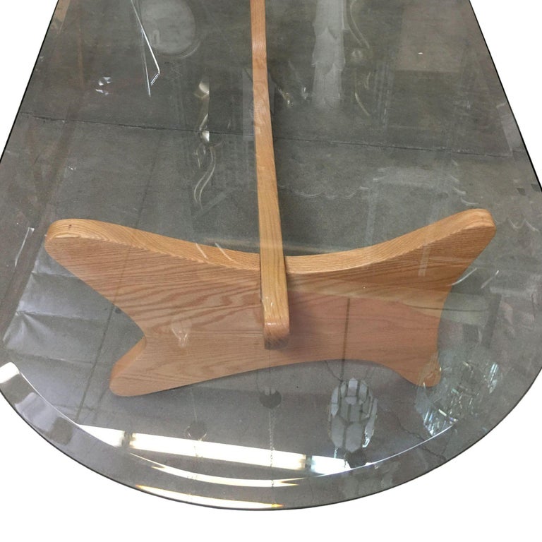 Mid-Century Modern Noguchi Style Oval Glass Coffee Table