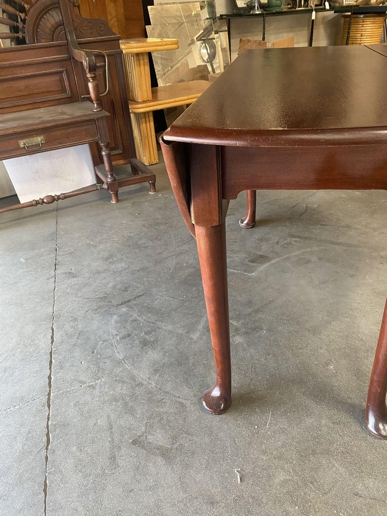Late Victorian French Drop-Leaf Oak Dining Table
